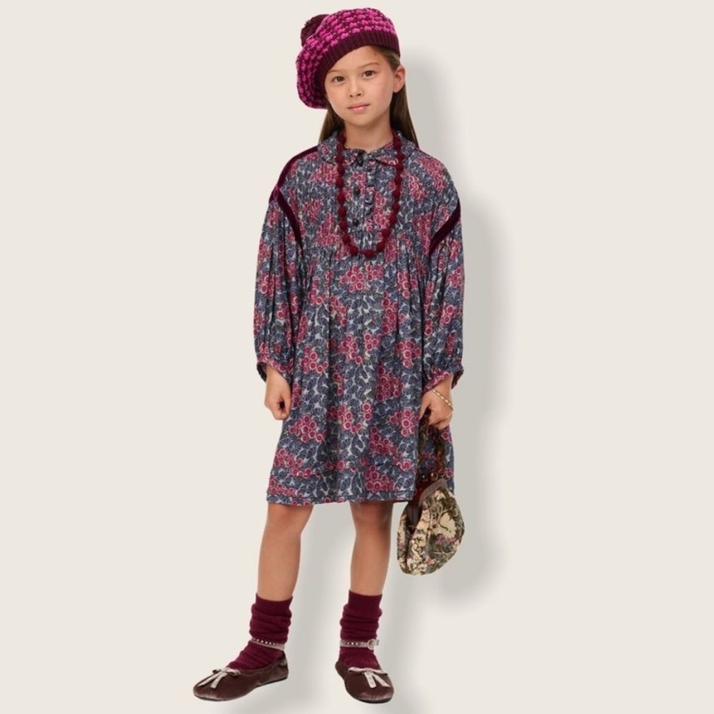 Zara Floral Girls Collared Button Up Special Collection Dress NEW
